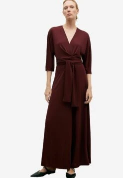 ADOLFO DOMINGUEZ V-NecklineTuta JumpsuitDark Red Donna Tute Jumpsuit ADL21T008-G11