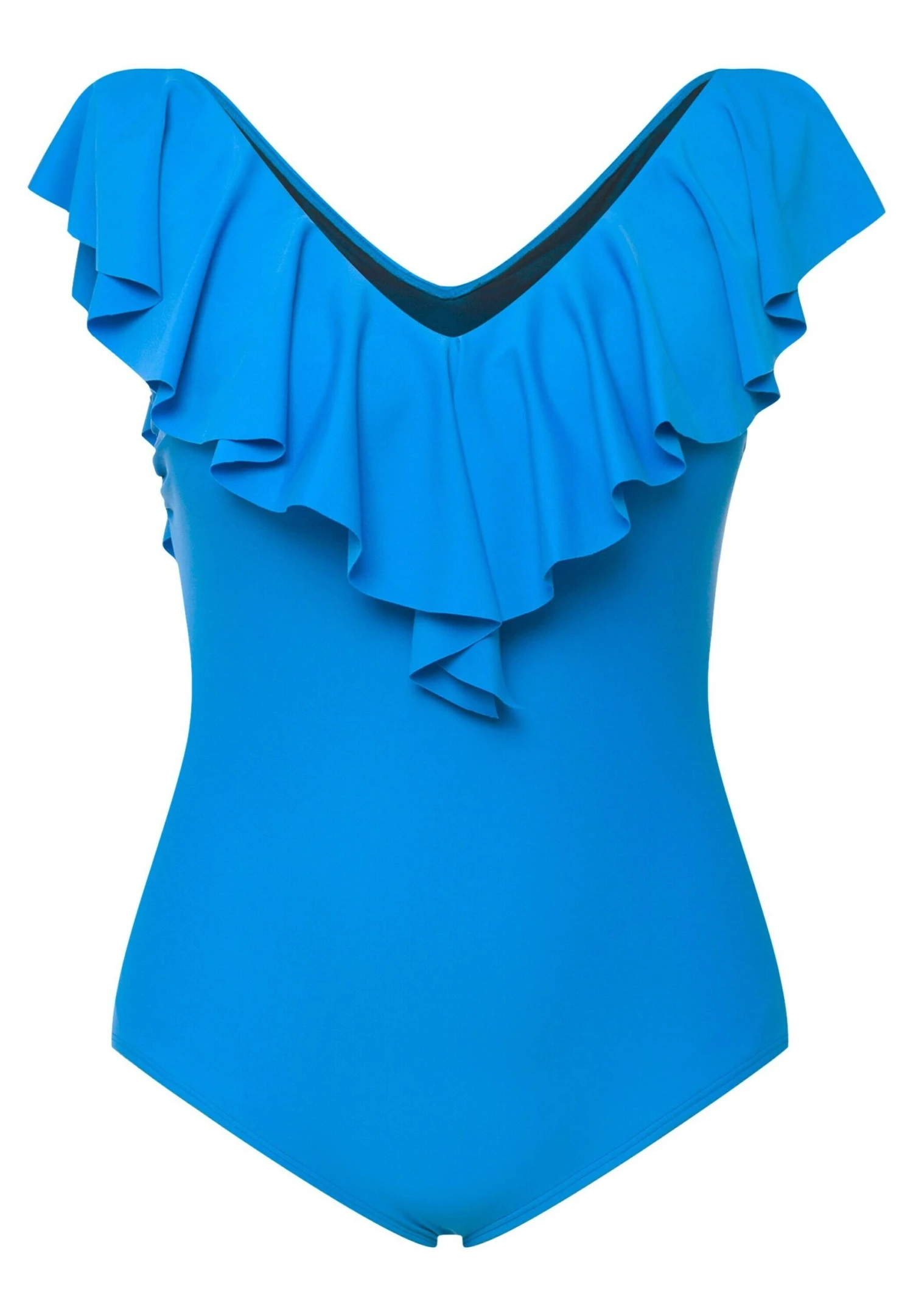 Ulla Popken Badeanzug, Volant, V-Ausschnitt, SoftcupsCostume Da BagnoPfauenblau Donna Moda Mare UP181G0G5-K11 7 Ulla Popken Badeanzug, Volant, V-Ausschnitt, SoftcupsCostume Da BagnoPfauenblau Donna Moda Mare UP181G0G5-K11 - immagine 5