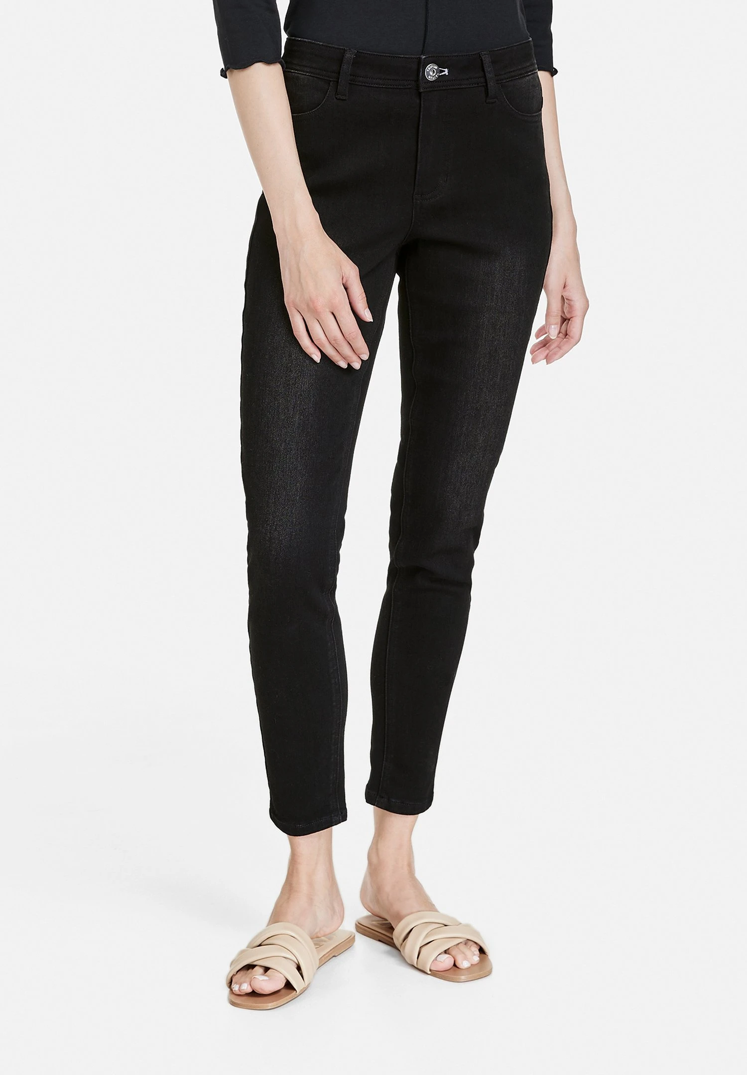 Taifun Cropped TrousersJeans Skinny FitSchwarz Donna Jeans TA021N030-Q11 3 Taifun Cropped TrousersJeans Skinny FitSchwarz Donna Jeans TA021N030-Q11