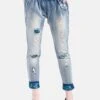 Koroshi Embroidered SemibaggyJeans Slim FitAzul Med Medium Blue Donna Jeans KOL21N04R-K11 -DeFacto Negozio 1294bc89af25405a813c4b8a35229d47