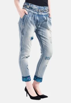 Koroshi Embroidered SemibaggyJeans Slim FitAzul Med Medium Blue Donna Jeans KOL21N04R-K11 -DeFacto Negozio 1a583656d0864ecaae68a93c7a3807c8
