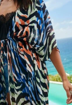 Next Zebra Print Longline Tie Waist KimonoAccessorio Da SpiaggiaOrange Donna Moda Mare NX381M00Z-H11 -DeFacto Negozio 1c9ed2db4c874d56b69037a4796991ab