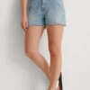 NA-KD Raw Hem - Shorts Di Jeans - Light Blue
