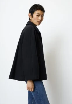 Marc O'Polo Double Breasted Lapel Collar Welt PocketsCappotto CortoDeep Blue Sea Donna Cappotti MA321U0DA-K11 -DeFacto Negozio 289938b83aa94ada841c67a4e25bbd9e