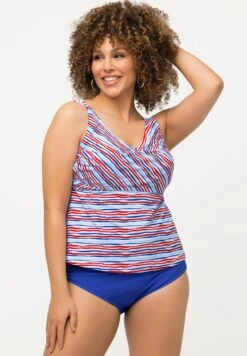 Ulla Popken Tankini À Rayures Vagues Bonnets Souples Et Style Cache-Cœur MBikini Pezzo SopraBlanc Neige Donna Moda Mare UP181J01S-A11 -DeFacto Negozio 35097053760c466c93320a5721e10f94