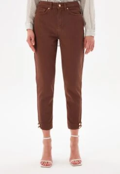 Button Detailed - Jeans Baggy - Brown