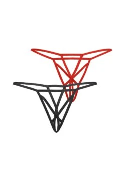 2 Pack Crotchless Menndi - Perizoma - Red/Black