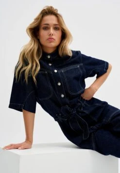 Malomw 143 Tuta JumpsuitDark Blue Un-Wash Donna Tute Jumpsuit MYR21T001-K11 -DeFacto Negozio 8aaccd466f3b43908dba4b7efb50c5e1
