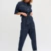 Malomw 143 Tuta JumpsuitDark Blue Un-Wash Donna Tute Jumpsuit MYR21T001-K11