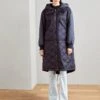 Marc O'Polo Chevignon X Mop Quilted Middle Length Patched Details Fixed HoodCappotto InvernaleDeep Blue Sea Donna Cappotti MA321U0D3-K11