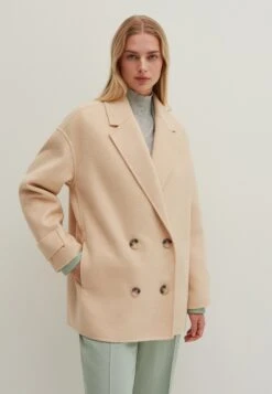 Stefanel Double-Breasted Cappotto CortoBeige Donna Cappotti S5721U00T-B11