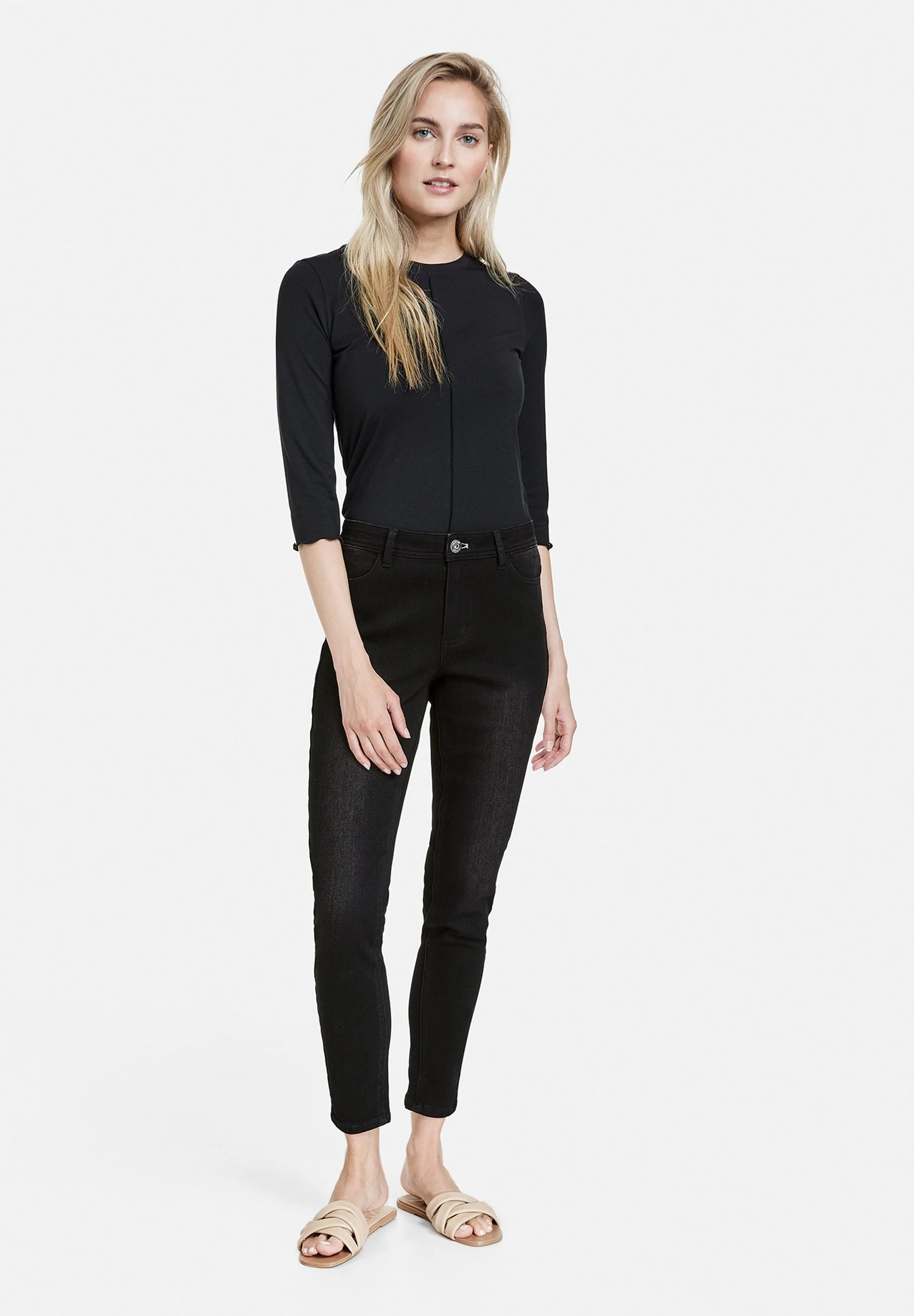 Taifun Cropped TrousersJeans Skinny FitSchwarz Donna Jeans TA021N030-Q11 4 Taifun Cropped TrousersJeans Skinny FitSchwarz Donna Jeans TA021N030-Q11 - immagine 2