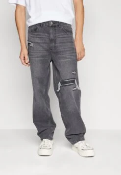 YOURTURN Straight Leg Relaxed UnisexJeans BaggyBlack Denim Donna Jeans YO121014K-Q11