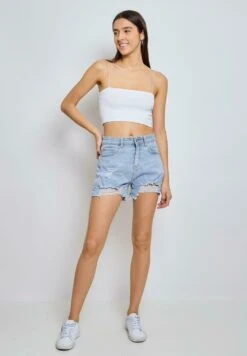 Slim Fit - Shorts Di Jeans - Blau