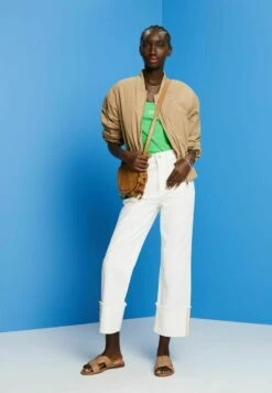 ESPRIT Mit Hohem Bund Und BeinumschlagJeans A SigarettaOff White Donna Jeans ES121N10I-A11