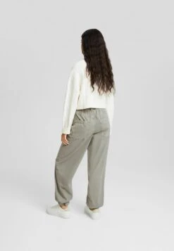 BERSHKA With DrawstringJeans BaggyMottled Light Grey Donna Jeans BEJ21A0QX-C11 -DeFacto Negozio fcbfcabdc2c74ae48d97784a019ea28c