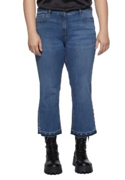 Cropped With Studs At The BottomJeans A ZampaBlu Donna Jeans FIO21N08I-K11